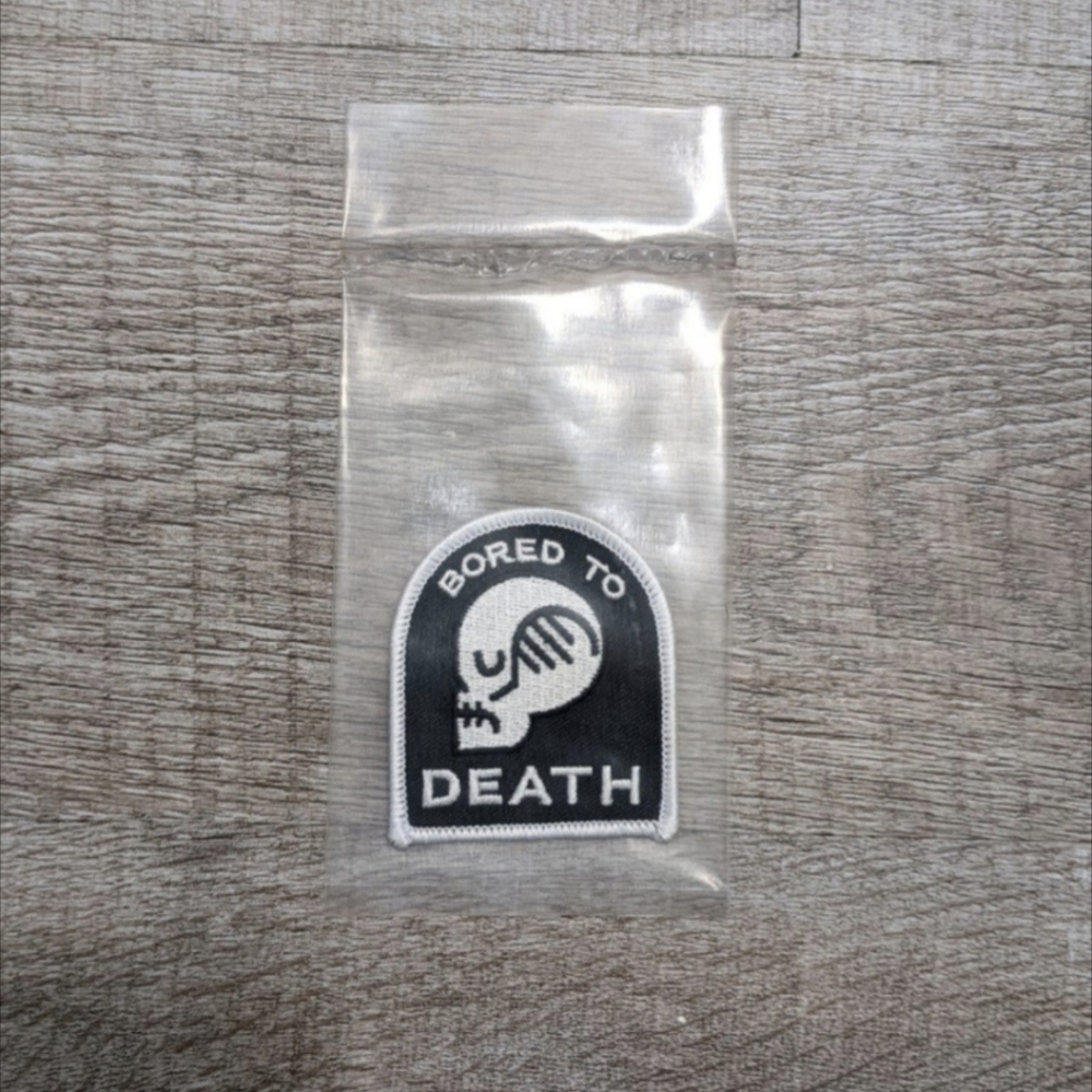 Bored to Death Skull Logo Iron On Patch - NWT